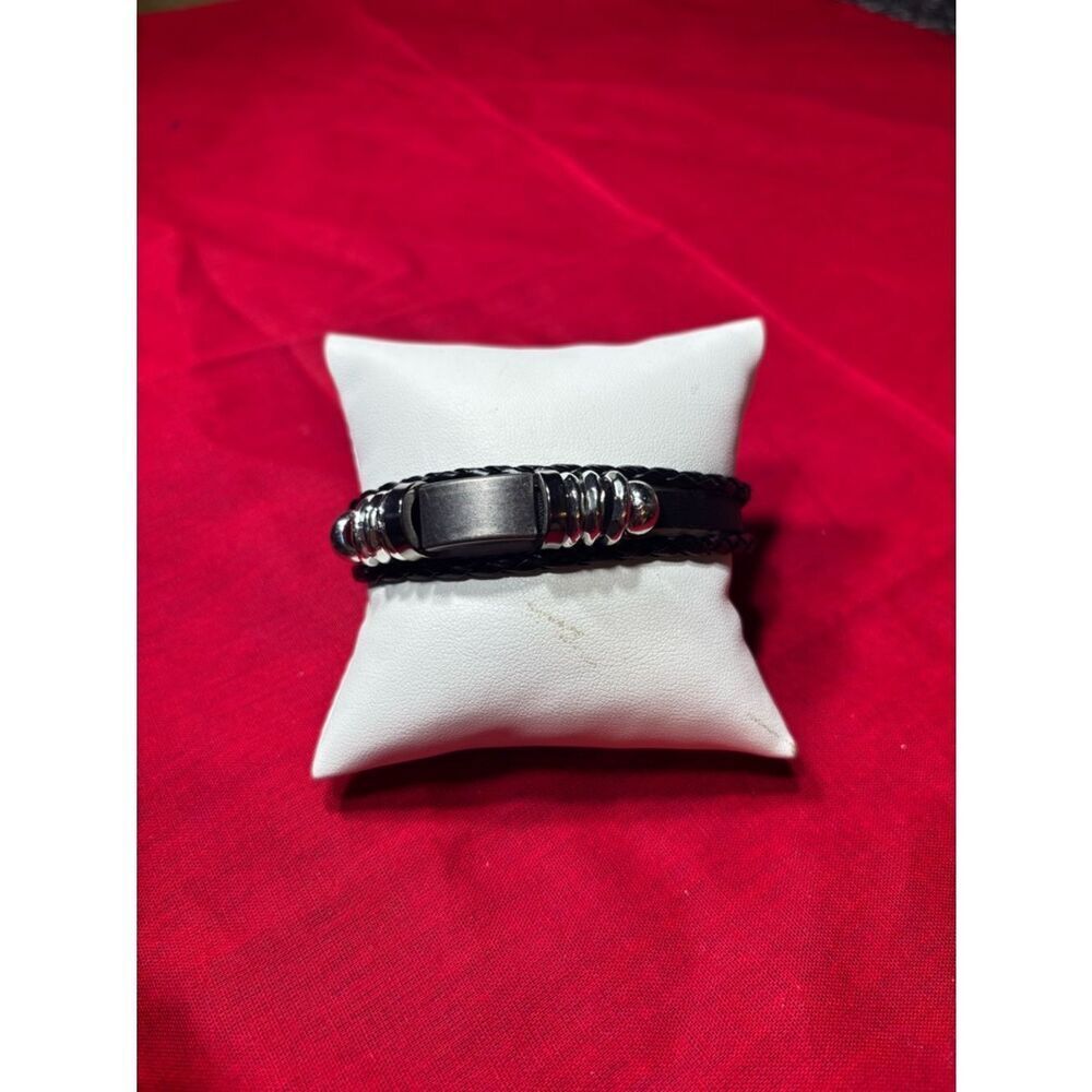New! Decorative Leather Bracelet Men Wrap Handmade Wristband Adjustable